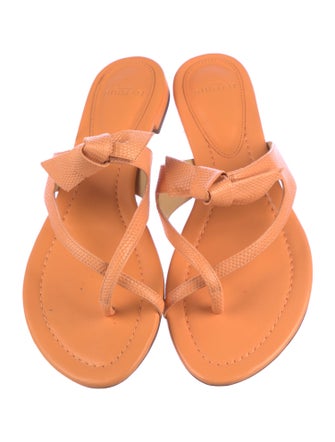 Alexandre Birman Leather Bow Accents Slides