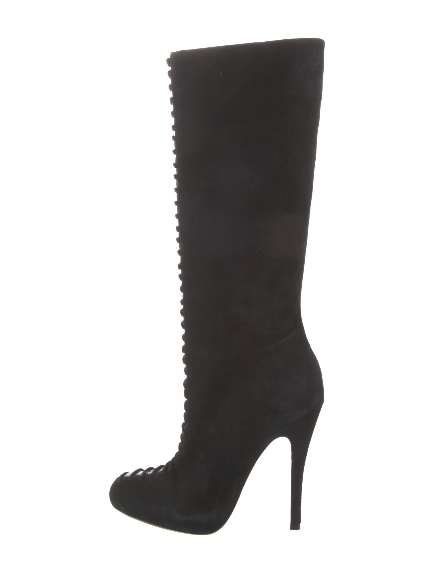 Alexandre Birman Suede Animal Print Lace-Up Boots