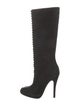 Alexandre Birman Suede Animal Print Lace-Up Boots