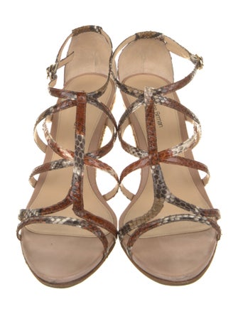 Alexandre Birman Snakeskin Animal Print Gladiator Sandals