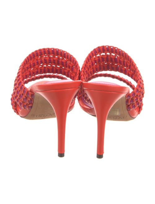 Alexandre Birman Leather Whipstitch Trim Slides