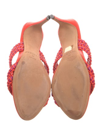 Alexandre Birman Leather Whipstitch Trim Slides