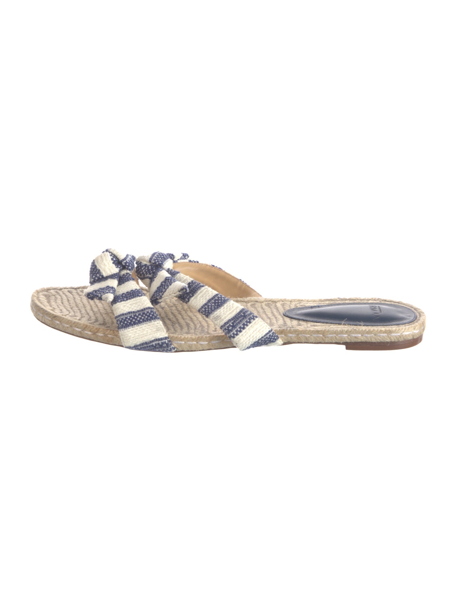 Alexandre Birman Striped Bow Accents Slides