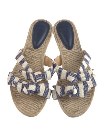 Alexandre Birman Striped Bow Accents Slides