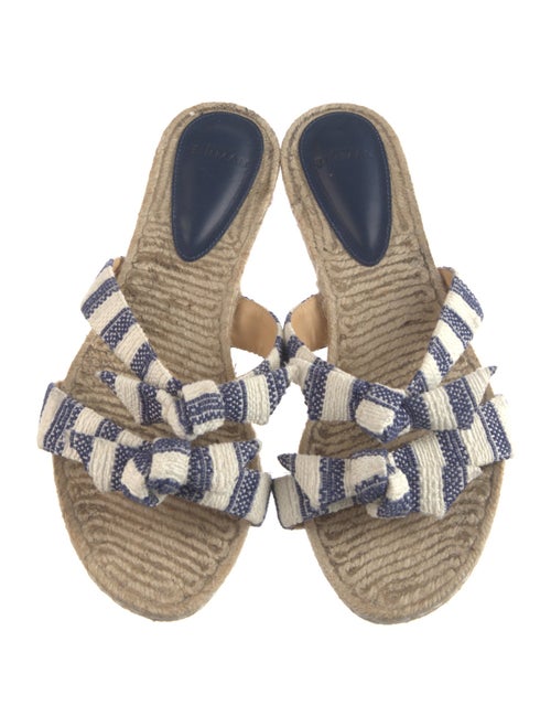 Alexandre Birman Striped Bow Accents Slides