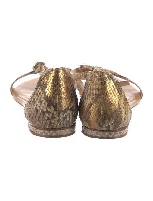 Alexandre Birman Snakeskin Animal Print T-Strap Sandals