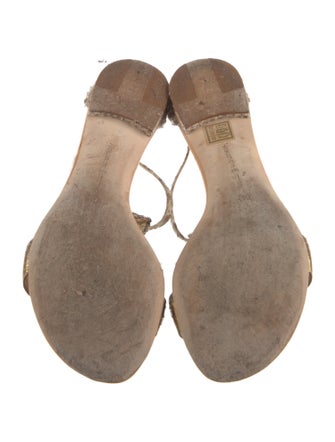 Alexandre Birman Snakeskin Animal Print T-Strap Sandals