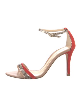 Alexandre Birman Suede Animal Print Sandals