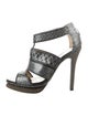 Alexandre Birman Snakeskin Animal Print T-Strap Pumps