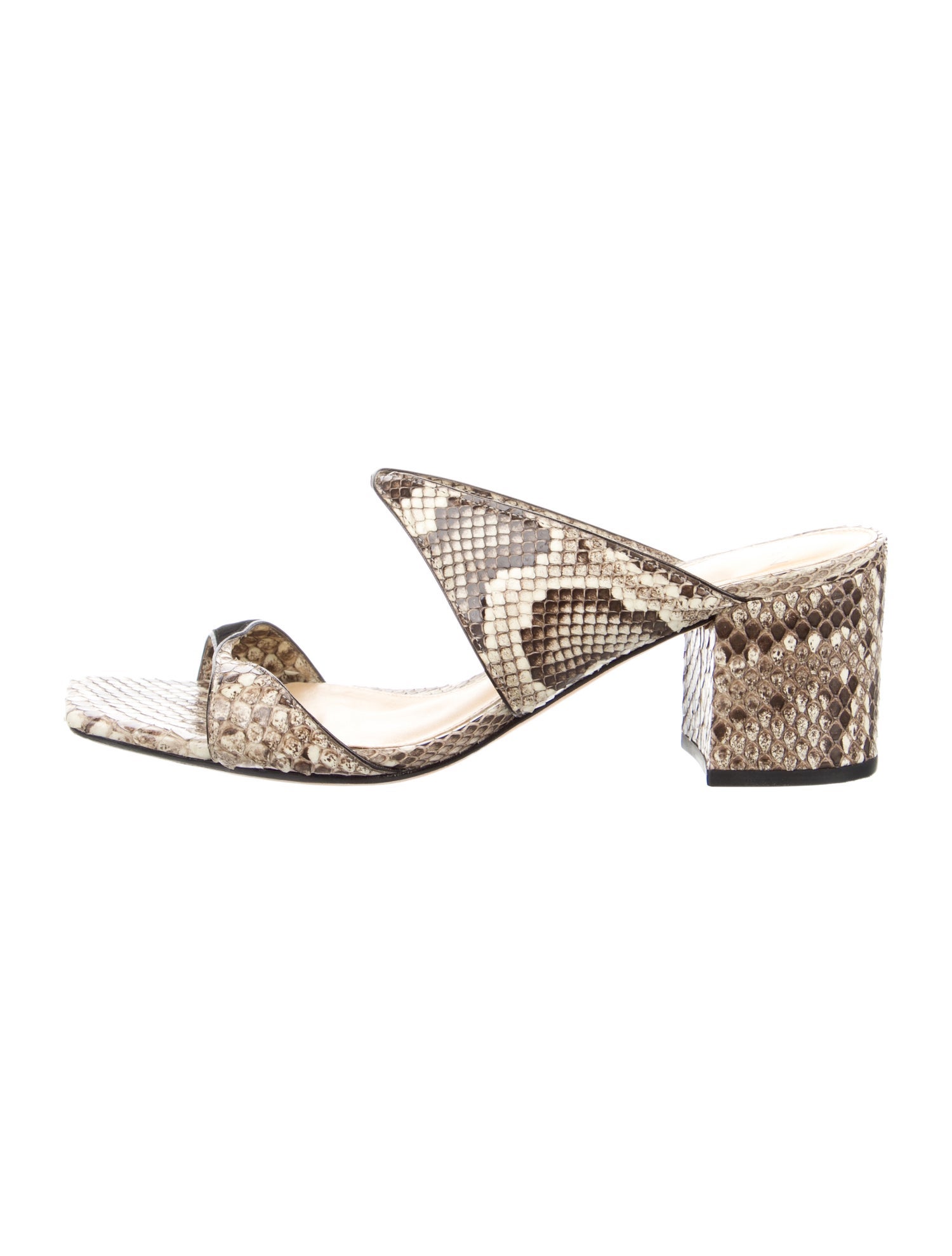 Alexandre Birman Leather Animal Print Slides