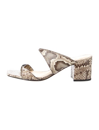 Alexandre Birman Leather Animal Print Slides