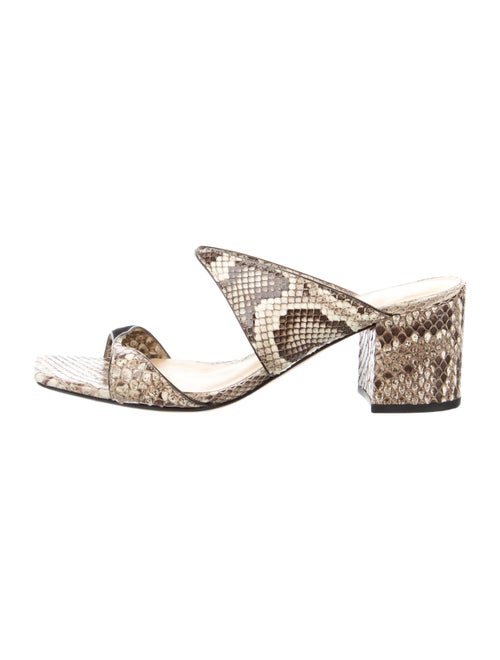 Alexandre Birman Leather Animal Print Slides