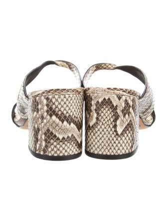 Alexandre Birman Leather Animal Print Slides