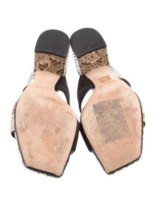 Alexandre Birman Leather Animal Print Slides