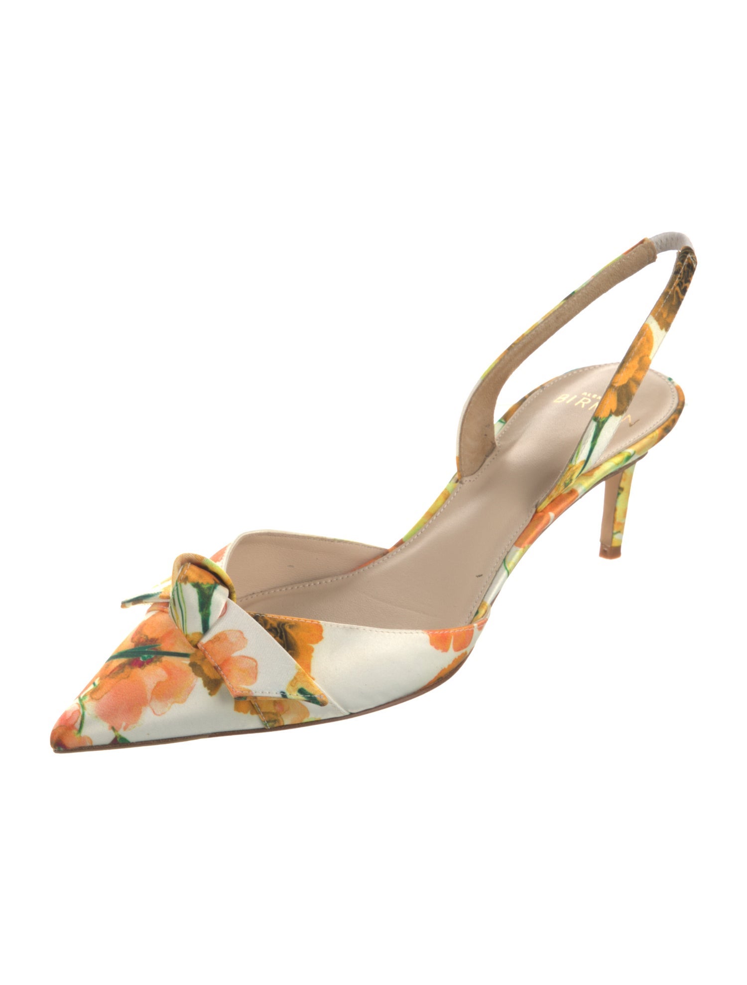 Alexandre Birman Canvas Floral Print Slingback Pumps