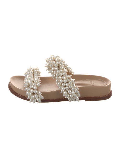 Alexandre Birman Faux Pearl Accents Leather Slides