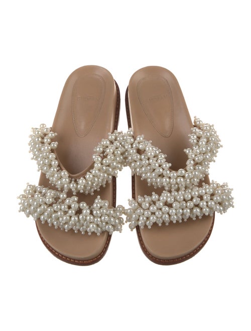 Alexandre Birman Faux Pearl Accents Leather Slides