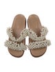 Alexandre Birman Faux Pearl Accents Leather Slides