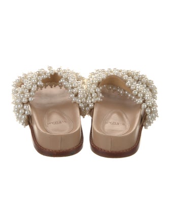 Alexandre Birman Faux Pearl Accents Leather Slides