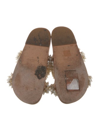Alexandre Birman Faux Pearl Accents Leather Slides