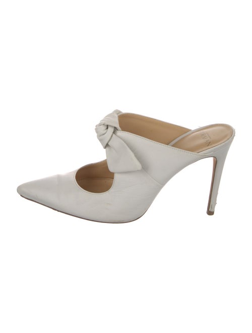 Alexandre Birman Leather Bow Accents Mules