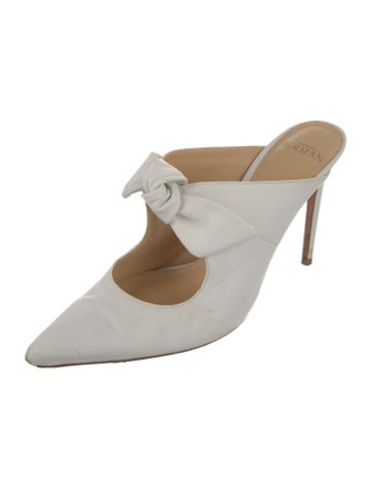 Alexandre Birman Leather Bow Accents Mules