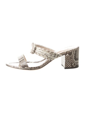 Alexandre Birman Snakeskin Animal Print Slides