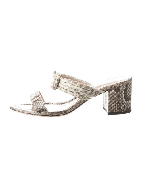 Alexandre Birman Snakeskin Animal Print Slides