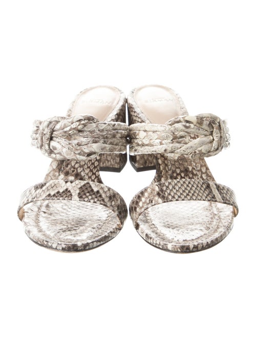 Alexandre Birman Snakeskin Animal Print Slides