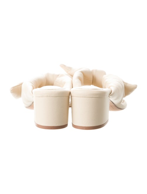 Alexandre Birman Leather Bow Accents Slides