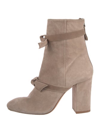 Alexandre Birman Suede Bow Accents Boots