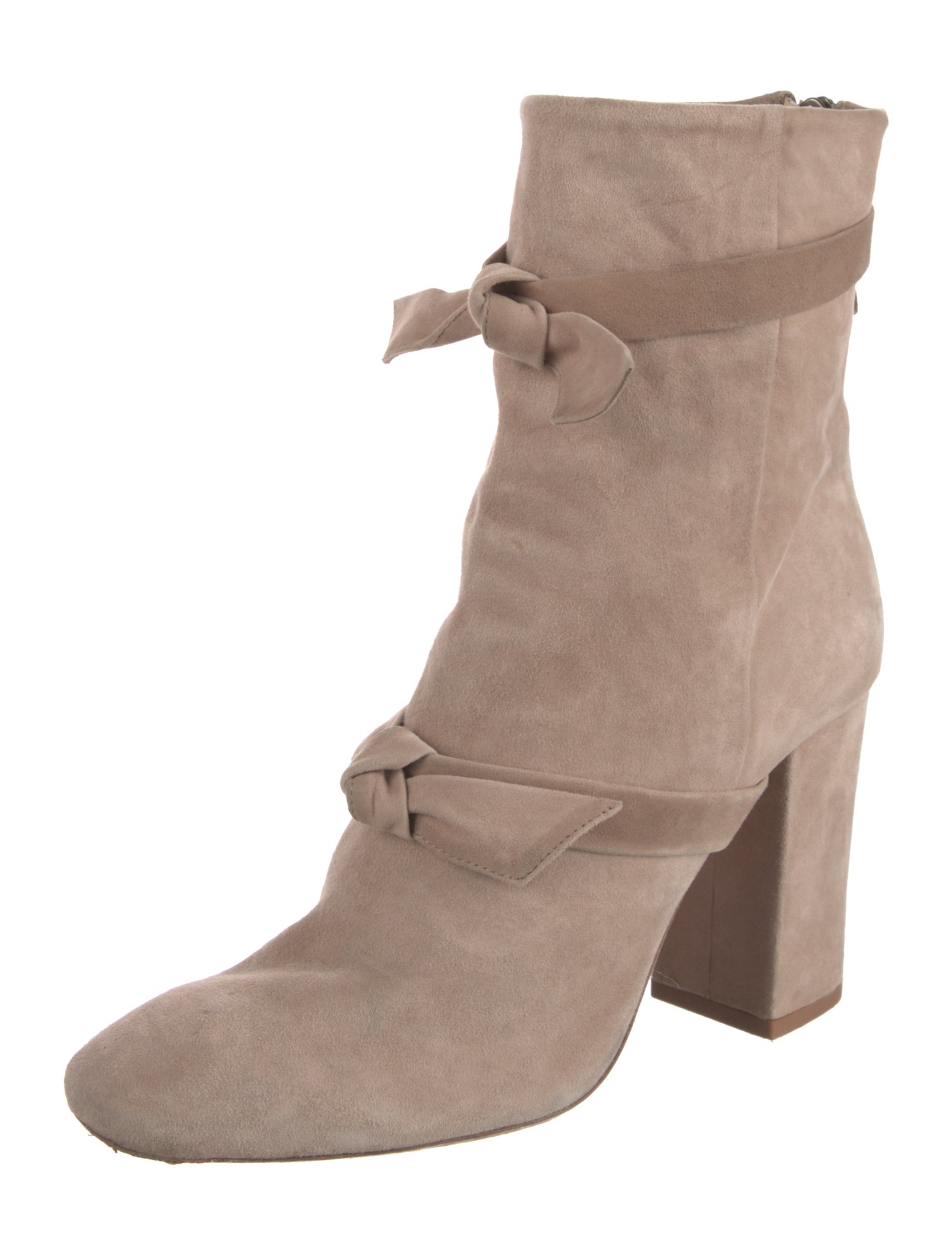 Alexandre Birman Suede Bow Accents Boots
