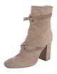 Alexandre Birman Suede Bow Accents Boots