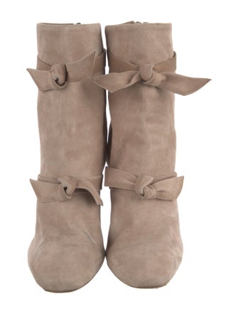 Alexandre Birman Suede Bow Accents Boots