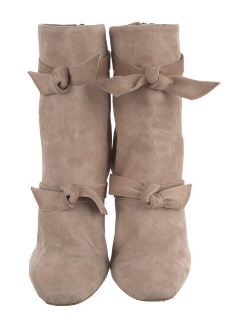 Alexandre Birman Suede Bow Accents Boots