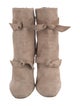 Alexandre Birman Suede Bow Accents Boots
