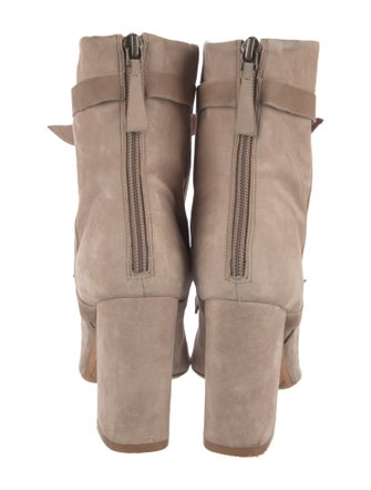 Alexandre Birman Suede Bow Accents Boots
