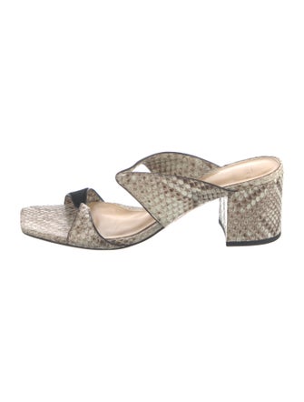 Alexandre Birman Snakeskin Animal Print Slides