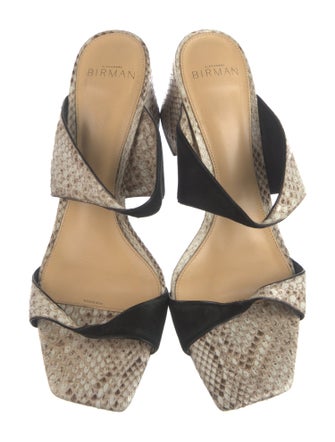 Alexandre Birman Snakeskin Animal Print Slides