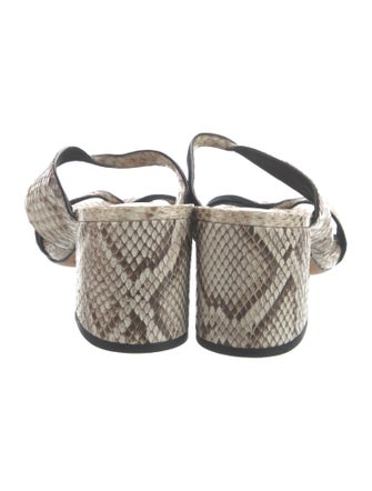 Alexandre Birman Snakeskin Animal Print Slides