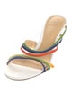 Alexandre Birman Leather Colorblock Pattern Slides