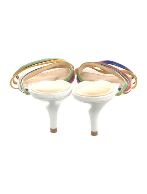 Alexandre Birman Leather Colorblock Pattern Slides