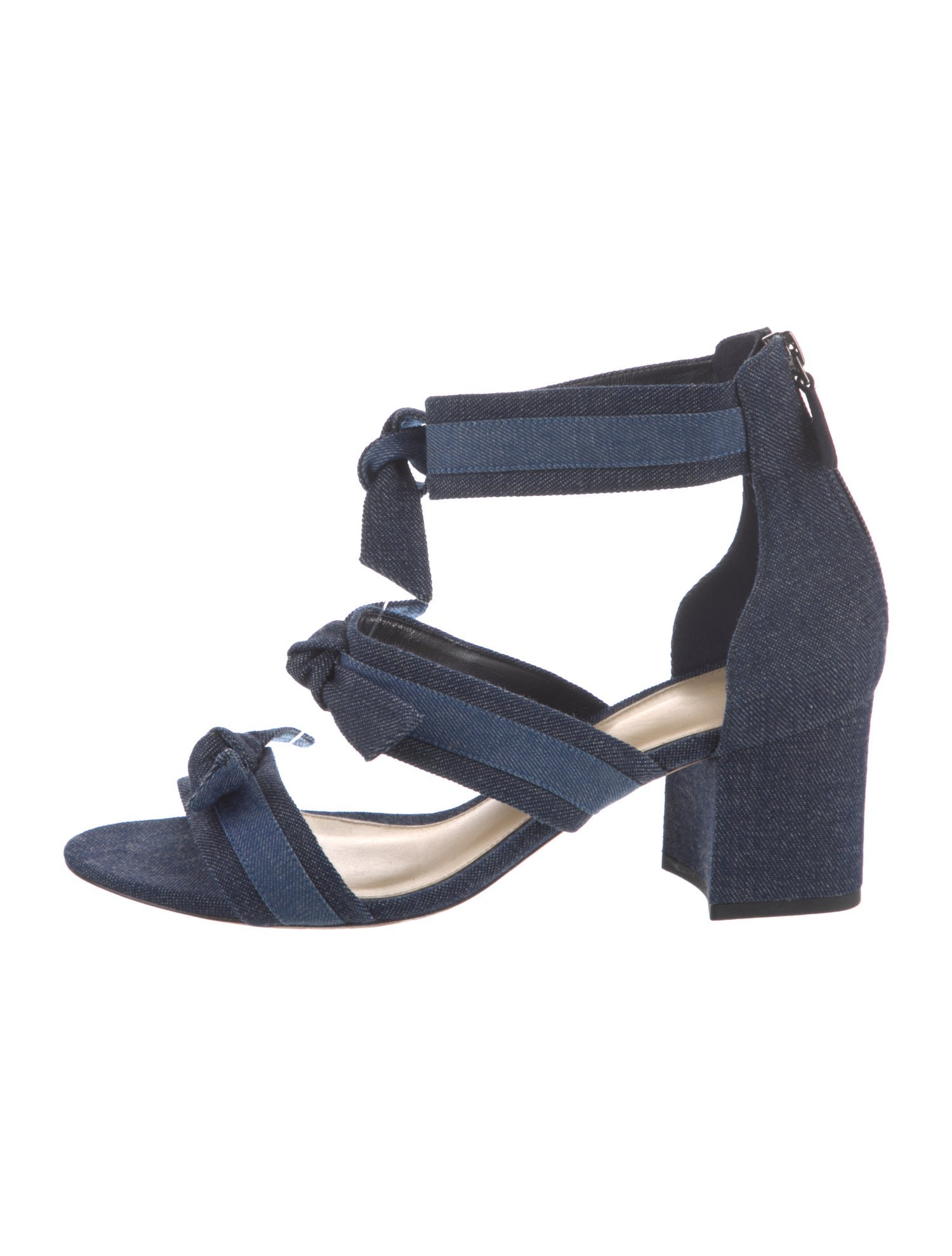 Alexandre Birman Denim Bow Accents Sandals