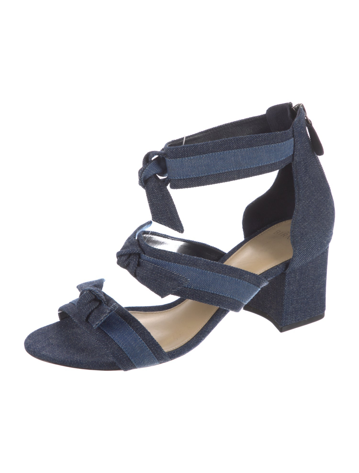 Alexandre Birman Denim Bow Accents Sandals