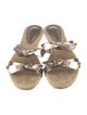 Alexandre Birman Leather Bow Accents Slides