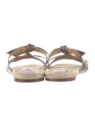 Alexandre Birman Leather Bow Accents Slides