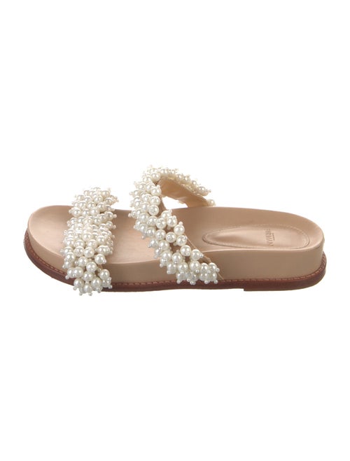 Alexandre Birman Faux Pearl Accents Leather Slides