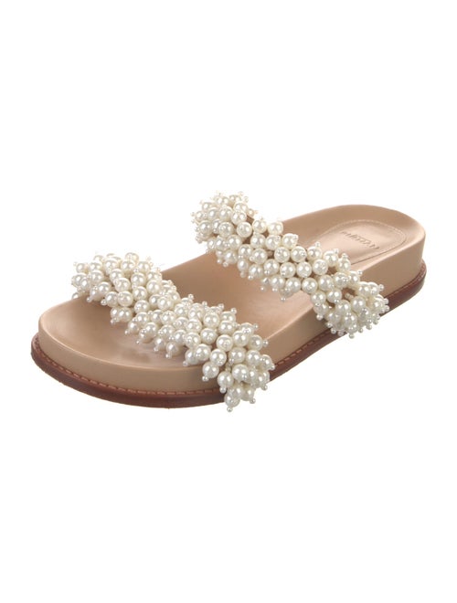 Alexandre Birman Faux Pearl Accents Leather Slides
