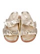 Alexandre Birman Leather Bow Accents Slides