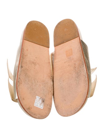 Alexandre Birman Leather Bow Accents Slides